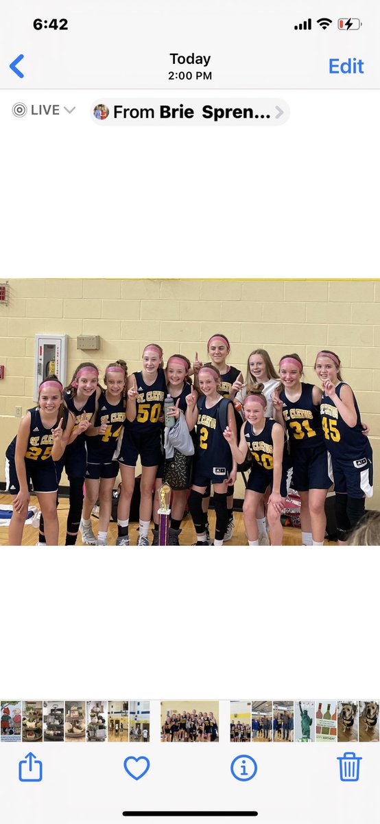 St Cletus 7th grade Girls Archdiocese City/County BB small school Champions. Great job Comets!!!