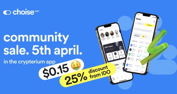 JaxDiamondETH's tweet photo. @ChoiseCom announced a limited token sale with a large discount to the IDO🔥

To take part - go to https://t.co/lD0MYPVwtT

✅Join Waitlist 
✅Complete all Tasks on Gleam

 25% discount from IDO! Instructions: https://t.co/YCNes5PAUR

#NFTGiveaway #NFT #NFTs #NFTCommunity #Coin https://t.co/dg1TyQfG6I