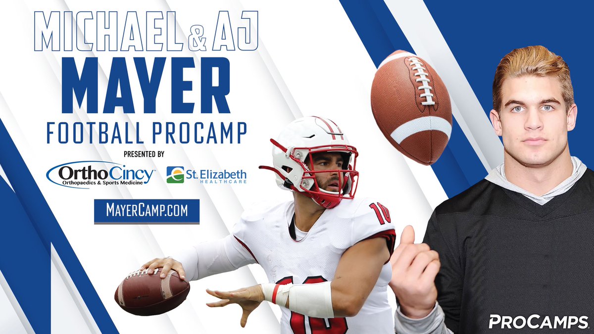 We’re less than a month away from our Youth Football @ProCamps presented by @OrthoCincy & @StElizabethNKY! If you haven’t registered yet, what are you waiting for🤔 Visit MayerCamp.com and let's do this Colonels!