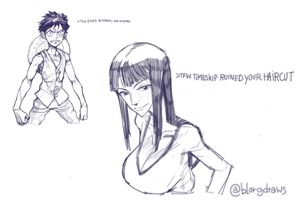 BlorgDraws's tweet image. One Piece sketches.
