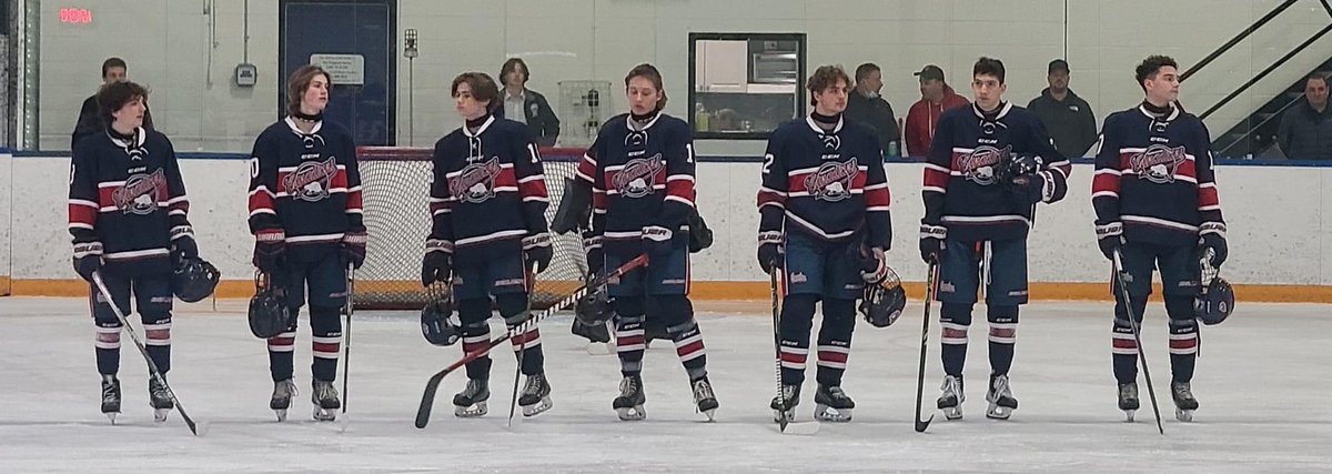 CAC Butchers &amp; Packers graduating players: Lenny Blake, Owen Goertzen, Beck Tyrrell, Wilson McCorry, Ryan Keylor, Sid Chadi and Donovan Ouellette. Thank you <a href="/AbU18aa/">2022 - U18AA AB Provincials</a> organizers for honouring our players prior to the game. #cacproud <a href="/cac_hockey/">CanadianAthleticClub</a>