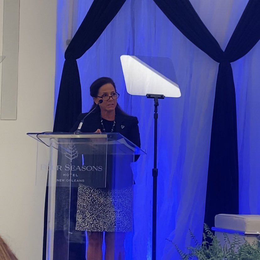 stoptraffla's tweet photo. First Lady @MariaLeeTN speaks about the programs in Tennessee for countering human trafficking before introducing her fellow Tennessean @cyntoia_brown.  #stoptraffickingla #stoptrafficking #lagov #ncphst https://t.co/k7y2Iz7DMN