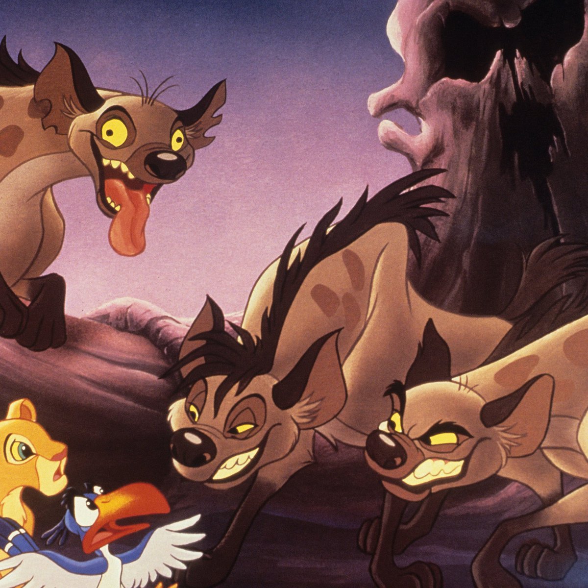 Today's villaingenders of the day are Shenzi, Banzai and Ed from The Lion King! Shenzi is a he/him lesbian, Banzai is a nonbinary bisexual who uses any pronouns and Ed is nonbinary aroace and uses they/it! (hc)