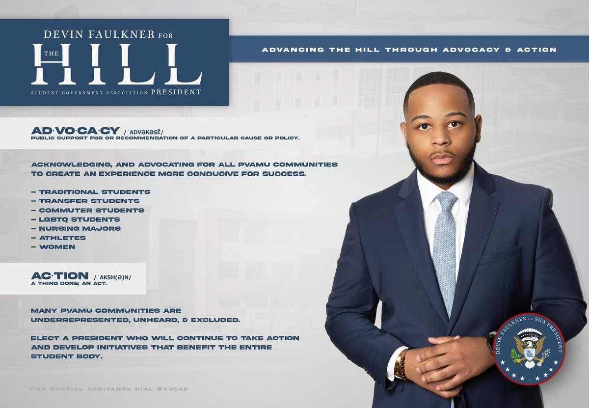 _devinfaulkner's tweet image. Want to win a #SpringFest2K22 all access pass? 

For a chance to win, post the caption below with the photo attached to this tweet: 

“@_devinfaulkner wants to #AdvanceTheHill through advocacy &amp;amp; action!

#SGAPresident #Dev4Prez #PVElections”  

A winner will be randomly selected.