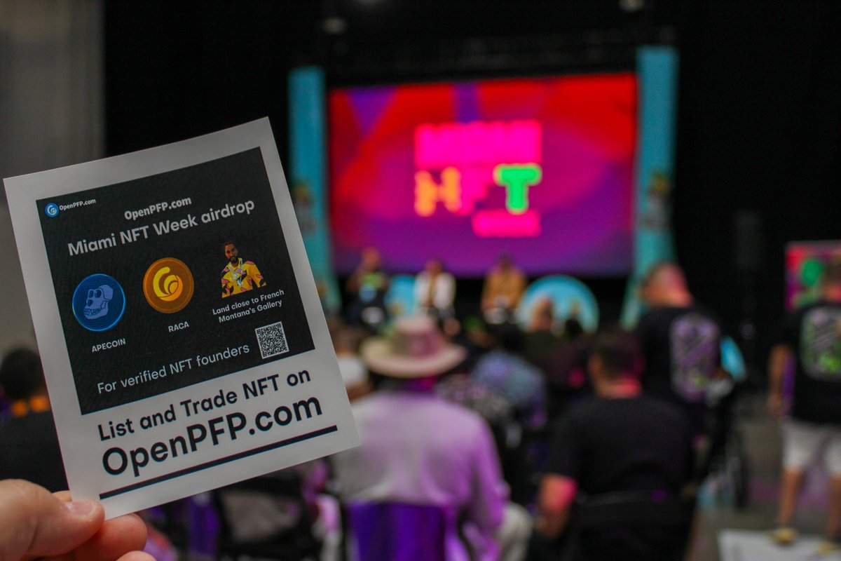 RACA_3's tweet photo. #RACA made a big splash at #MiamiNFTWeek. Big thanks to the #RACA community and the #RACA team for making #MiamiNFTWeek a big success. 💫🚀

#RACA #RACASwag #OpenPFP #MiamiNFTWeek https://t.co/ujJt8BvPXg