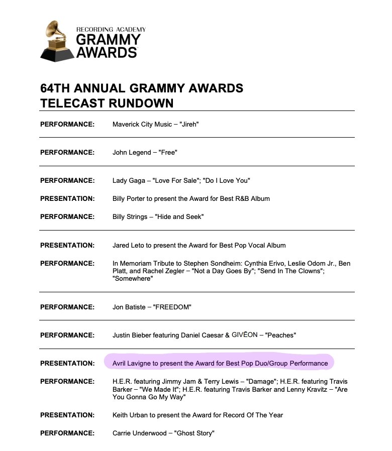 BIGHIT_INFO's tweet photo. BTS will Perform Butter in the #GRAMMYs 2022 

Avril Lavigne will present the Award for Best Duo/Group Performance https://t.co/NnGZ4wYyLr