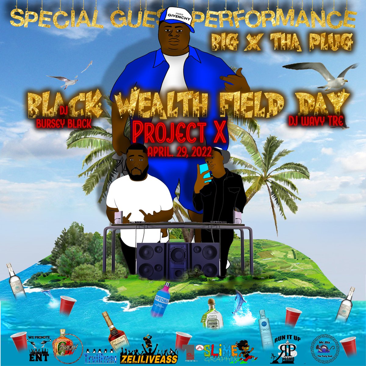BWFBlacc's tweet photo. Black Wealth Field Day Project X

🚨🚨 APRIL 29th 🚨🚨

WE GOT THE LIVEST PROMO TEAMS FROM ETX TO THE DFW!

▪️Unlimited liquor 
▪️Food
▪️Activities

LIVE PERFORMANCE FROM BIG X THE PLUG!

MORE INFO COMING ON THE 17TH!🤫 MARK YO CALENDARS APRIL 29! https://t.co/499jIx2Ar0