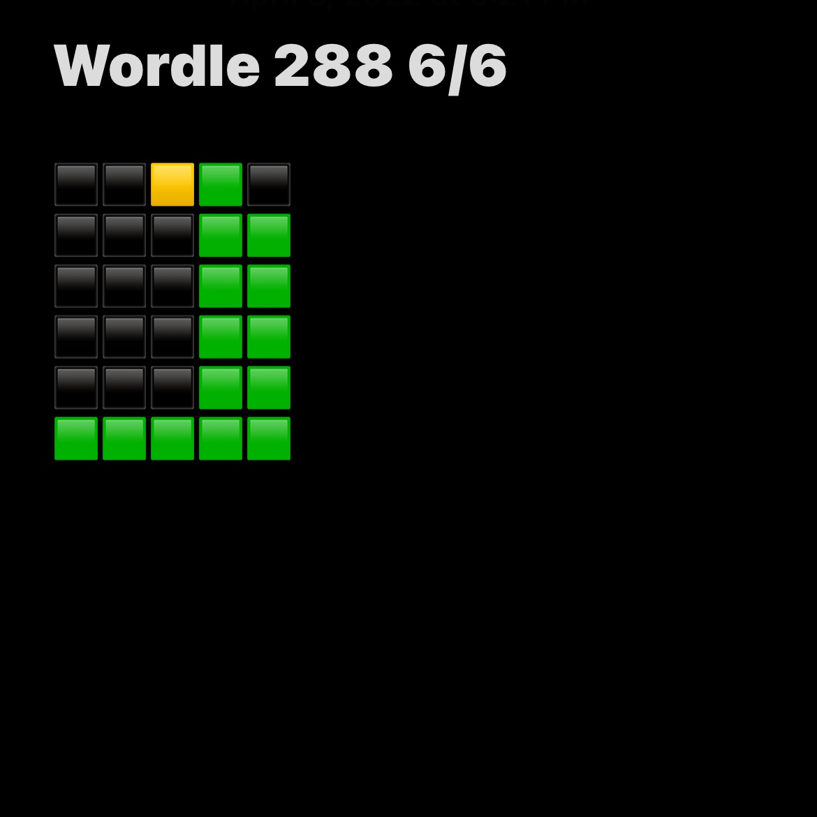 What. Just. Happened. 
I am humbled. 😅 #Wordle288 #wordle #phew