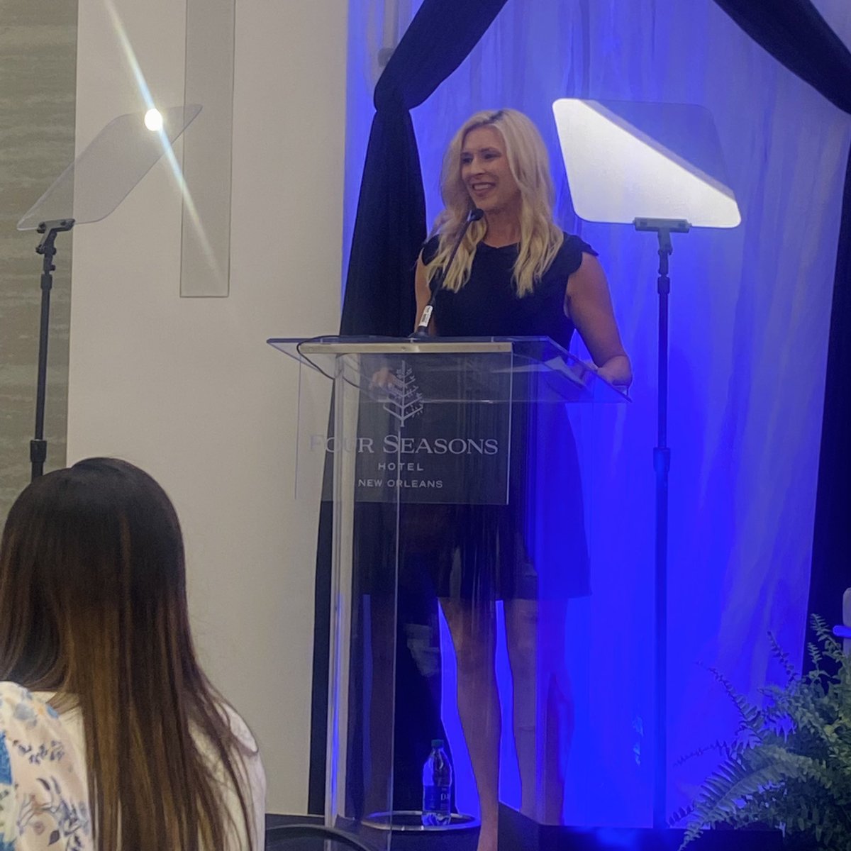 stoptraffla's tweet photo. First Lady of Kentucky @BritainyBeshear details the efforts she and husband Gov. @AndyBeshearKY have made to curb human trafficking in their state. This issue affects people globally. #stoptraffickingla #lagov #stoptrafficking #ncphst https://t.co/M8mtWDO9a1