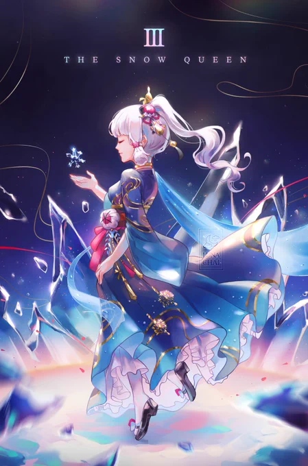 snow queen ayaka 🌸❄️ for @fairytalezine 