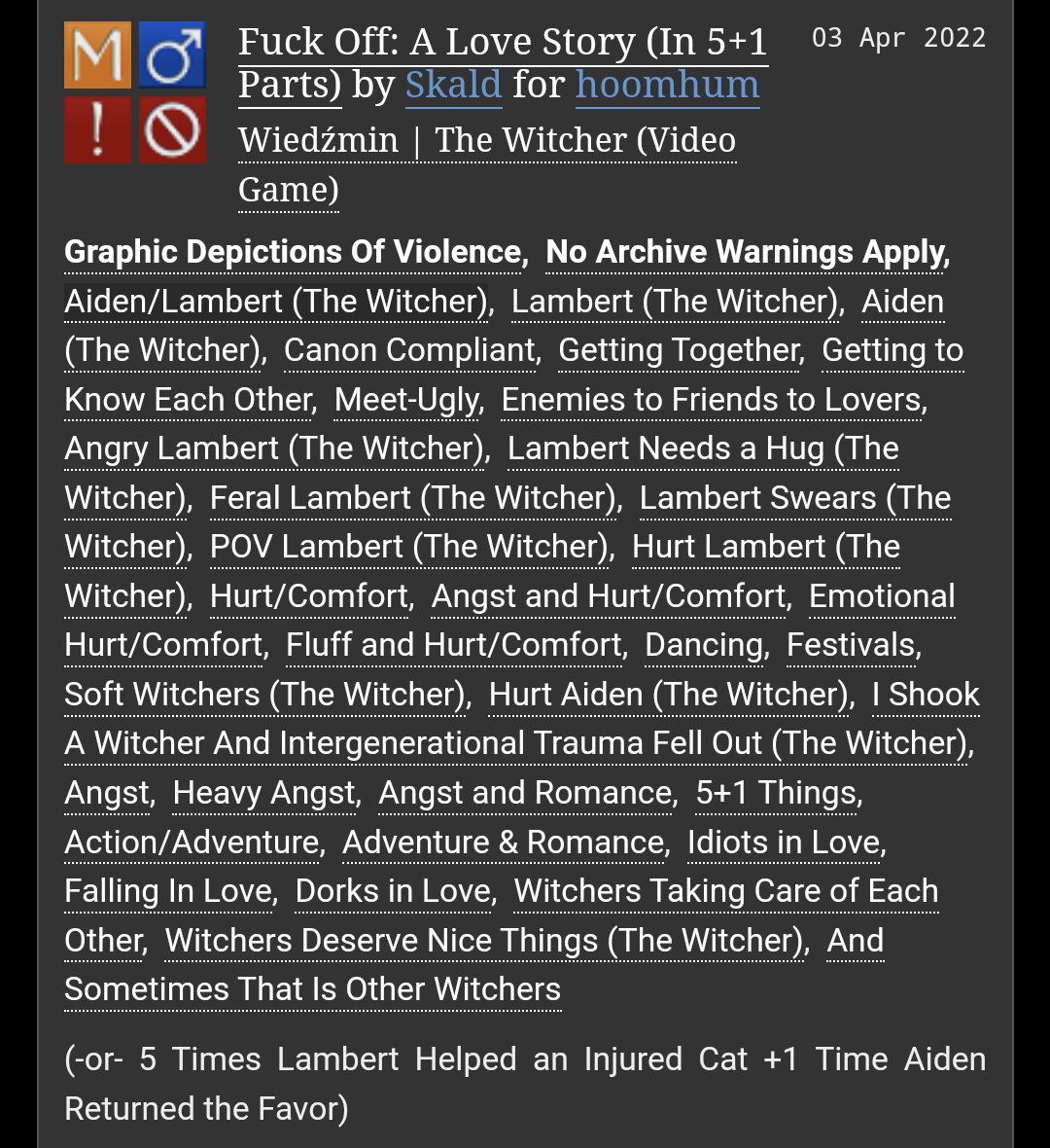 skaldingrayne's tweet photo. Have some cranky #Lambden Hurt/Comfort 5+1 that got...VERY long. I did warn @hoomhumhobbit this could end up practically a book, &amp; here we are 16.6k later...
Oops? Written for @WritersWitcher's Ukraine Event, so it's all for a good cause, right? 💜🇺🇦

👉 https://t.co/0AmF2ROpnn https://t.co/qybEd4yVFY