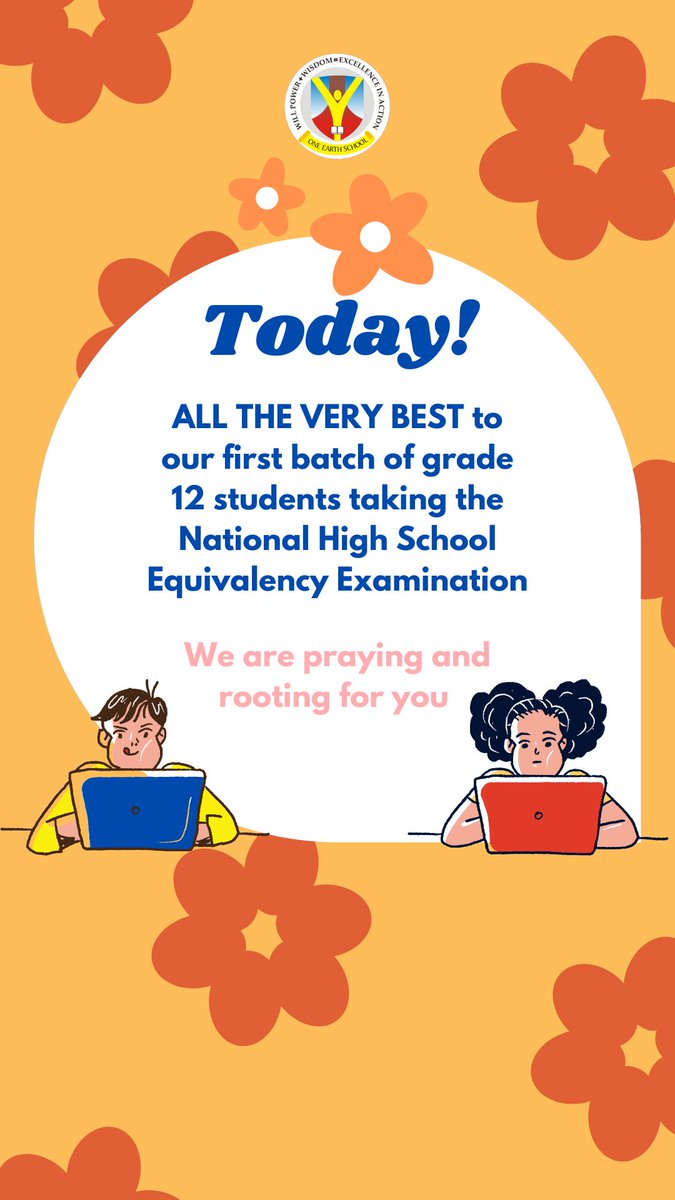 oneearthschool's tweet photo. Good luck to our first batch of Grade 12 students for their National High School Equivalency Examination! Sending you prayers and best wishes. #OneEarthSchool #NationalExam #SekolahBali #UPK #ValuesOrientedLearning #BaliSchool #SekolahBali https://t.co/VVavkEFIFL