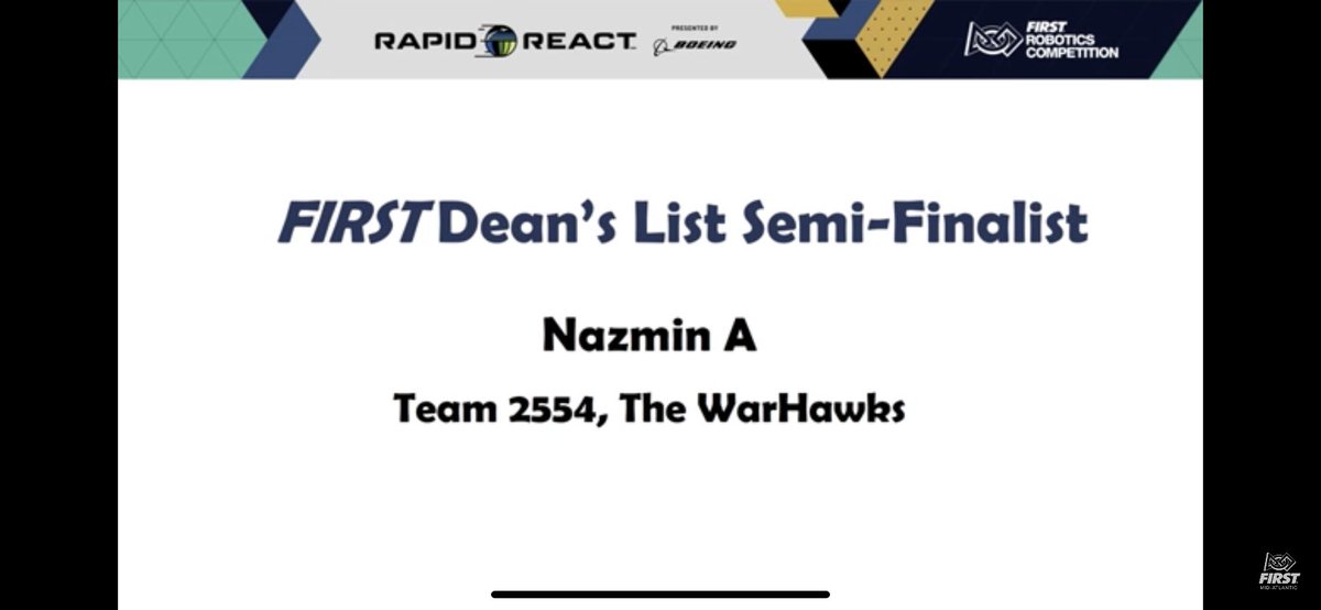 halpin_nicole's tweet photo. JPs robotics team had a successful weekend. Team 2554 won the judges award for innovation &amp; team member Nazmin Abbasi was selected as a semi-finalist for the prestigious Dean’s List Award. Nazmin will compete for the finals at the upcoming FIRST District Championships! WAY TO GO! https://t.co/LJBwsfDqyG