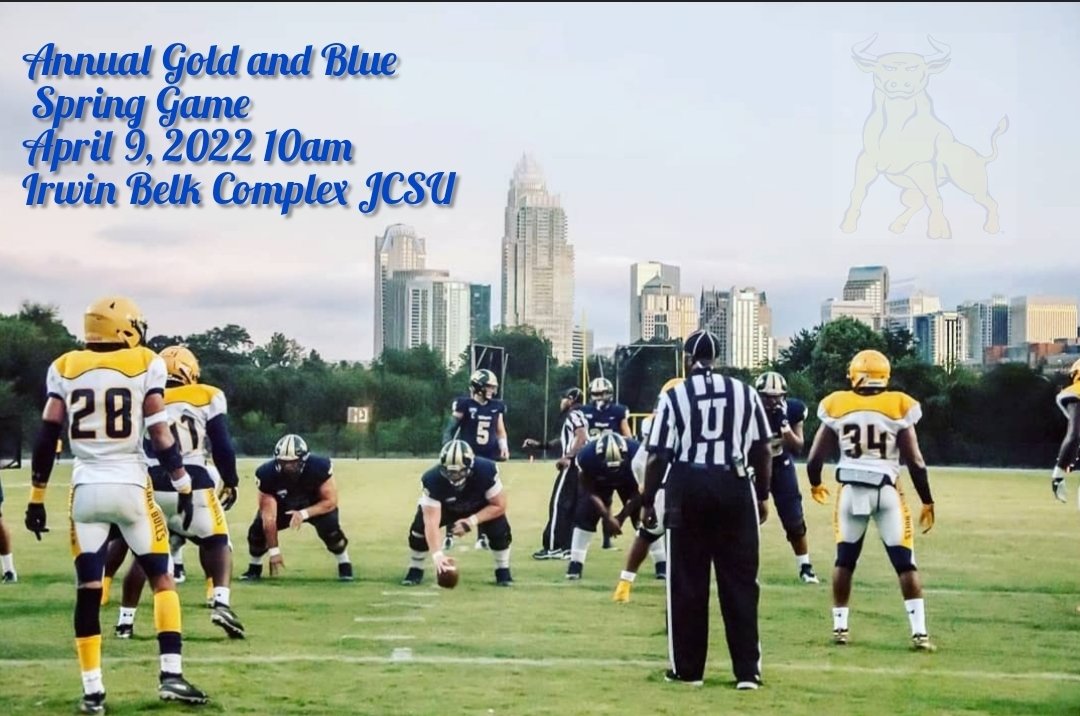 Showtime is less than a week away! Annual Gold and Blue Spring Game. Bookstore open 11:00am-1:00pm @JCSUniversity @JCSUSports @CoachFlowers #Everyth1ngEveryday #GoldenBullsRising