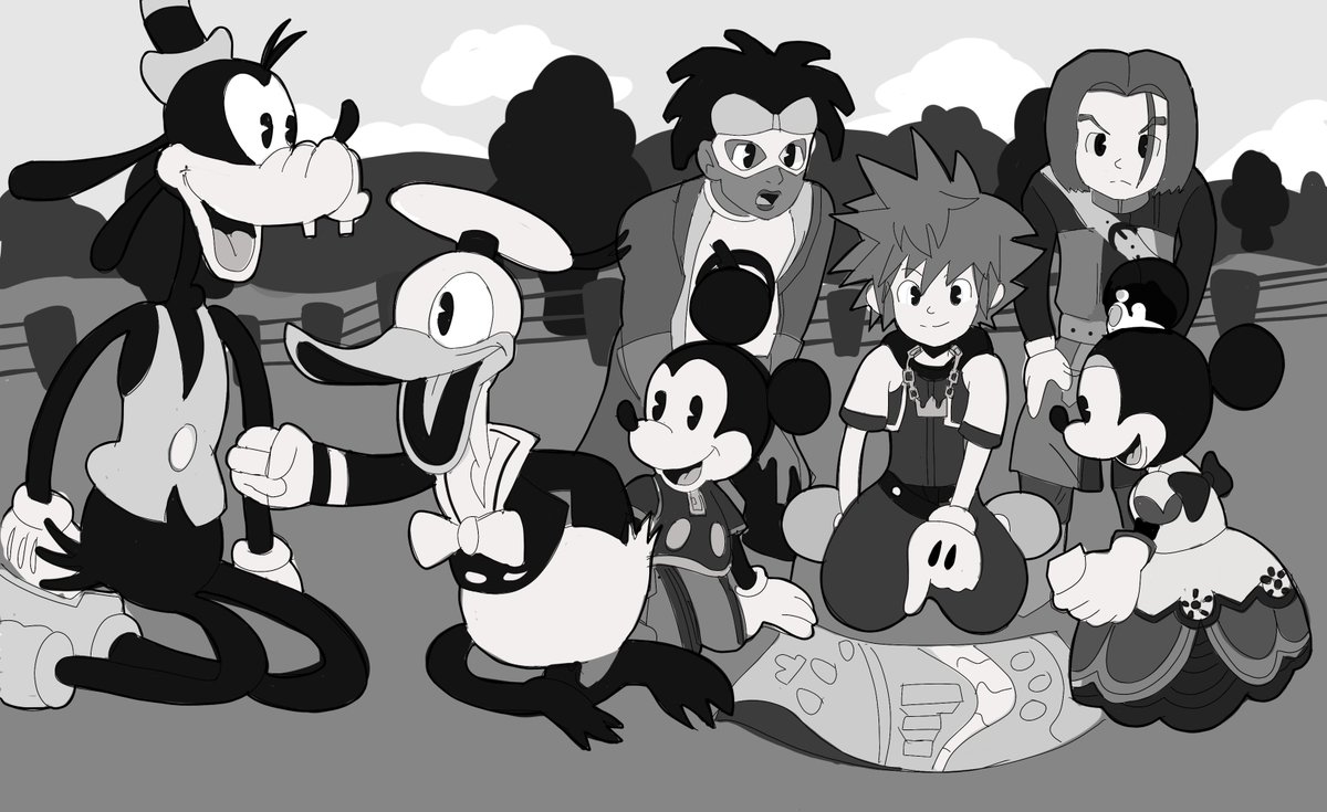 AlSanya's tweet photo. "Starting Point!" #Sora #MinnieMouse #MickeyMouse #StaticShock #Hero #Donald and #Goofy #TimelessRiver #RubberHose #Animation https://t.co/Hq6JWJKanL