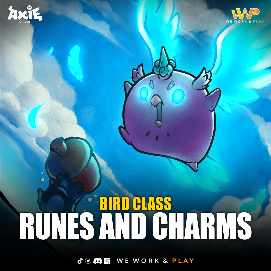 wwp_guild's tweet photo. 🐦 Bird Runes &amp; Charms.

These power-ups add new customization and theory crafting to Origin’s already robust meta!

Join WWP Guild on DISCORD: https://t.co/PYNnLvTtF5

#wwpofficial #AxieInfinity
#nfts #NFTGame 
#AxieScholar  #AxieScholarship https://t.co/WVP4W0RJbi