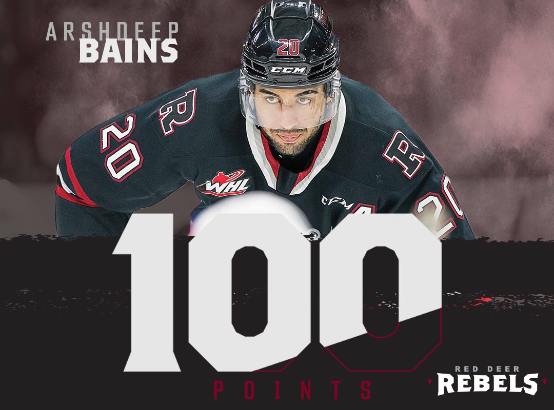 Three points on the afternoon for @20_bains gives him 101 points on the season!

#RDREBELS #WHL