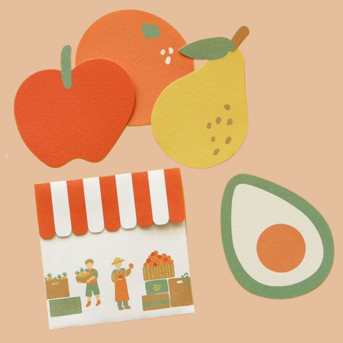 We are super excited to debut our latest #stationery set called Le Petit Marché by #Dailylike. We have three different #cardsets based on food groups - fruit, veggies, and for the carb lovers, baked goods!