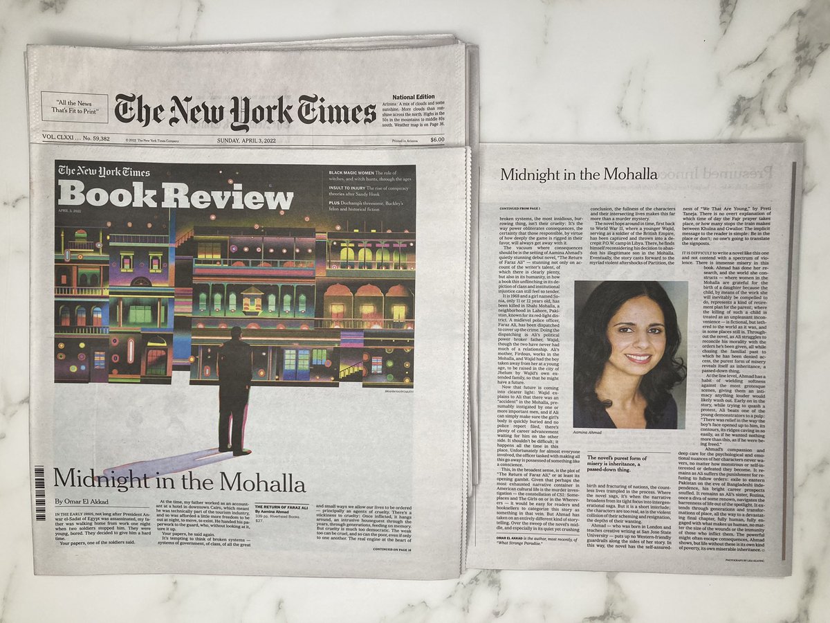 _AshleyDavidson's tweet photo. THE RETURN OF FARAZ ALI (by the brilliant @aaminaahmad) where he belongs — on the cover of today’s @nytimesbooks! ❤️❤️❤️ https://t.co/cN0udyFM8u