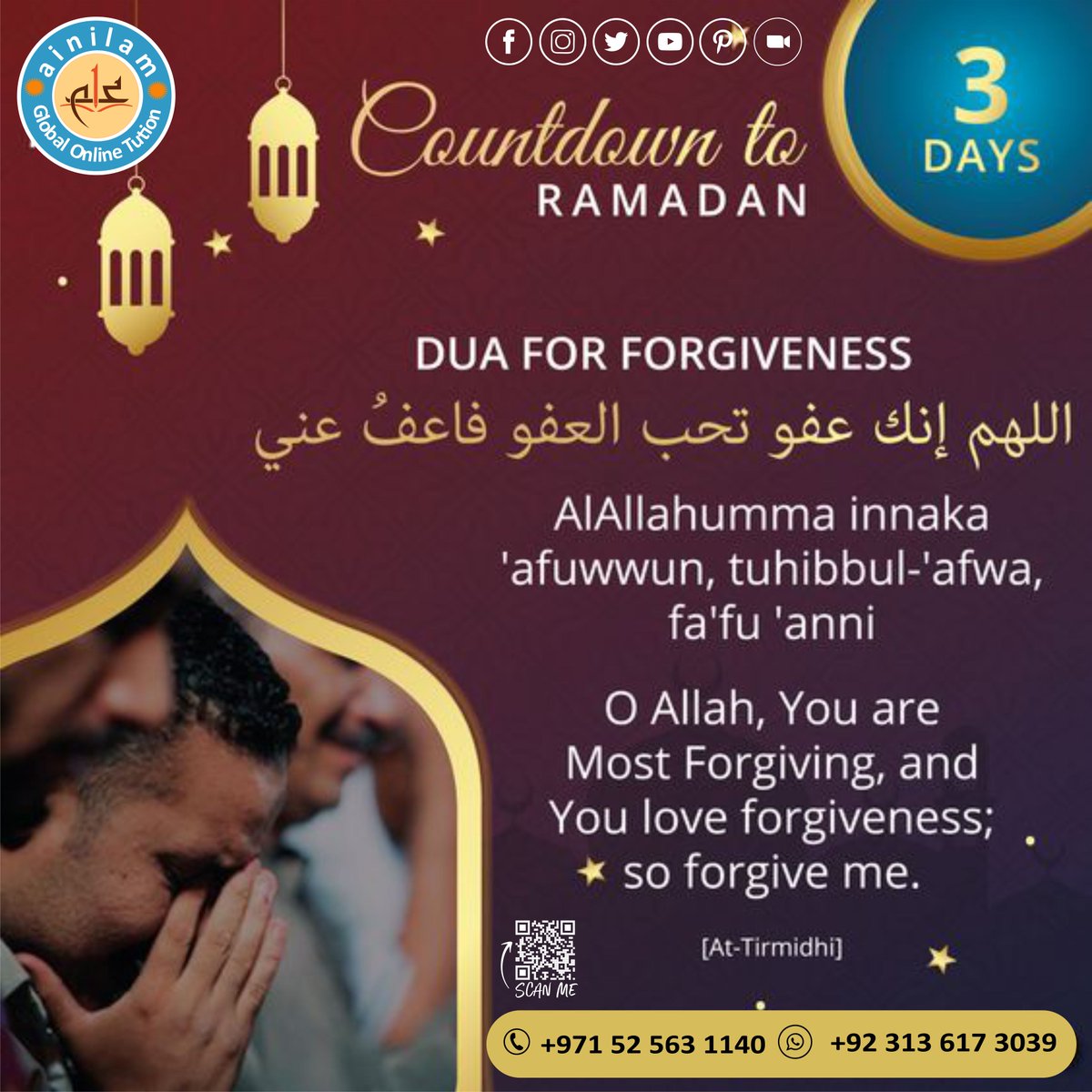 ain_ilam's tweet photo. Holy Prophet Hazrat Muhammad (SAW) said
“Fasting is shield it will protect you from the hell-fire and prevent you from sins.”
Ain-ilam 
Global Online Tuitions (GOT)
Call: +971 52 563 1140
WhatsApp: +92 313 617 3039
#ainilam
#GOT
#Ramadhan
#blessed
#ramazanalMubarak
#3rdDay https://t.co/wh3lMMXFkx