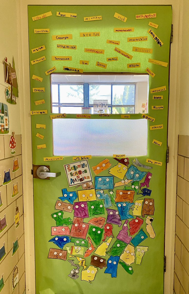 Ready to enter the door decorating contest this week with The Scrambled States of America! The students had fun exploring the states in prep. 🖍🗺