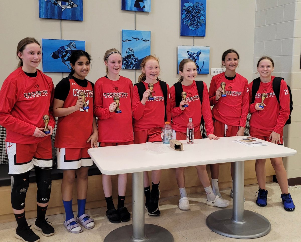 2028Herman's tweet photo. Great start! Crossfire Herman 2028s win Spring Fling in opening event this season. 
Kudos to SIRI Westberg,  BANI Kahlon, CAELYN Foster, CECE Jaunich, ELEANOR Kanwischer, SIENNA Clare, BROOKE Soash. https://t.co/kcErUCxHnF