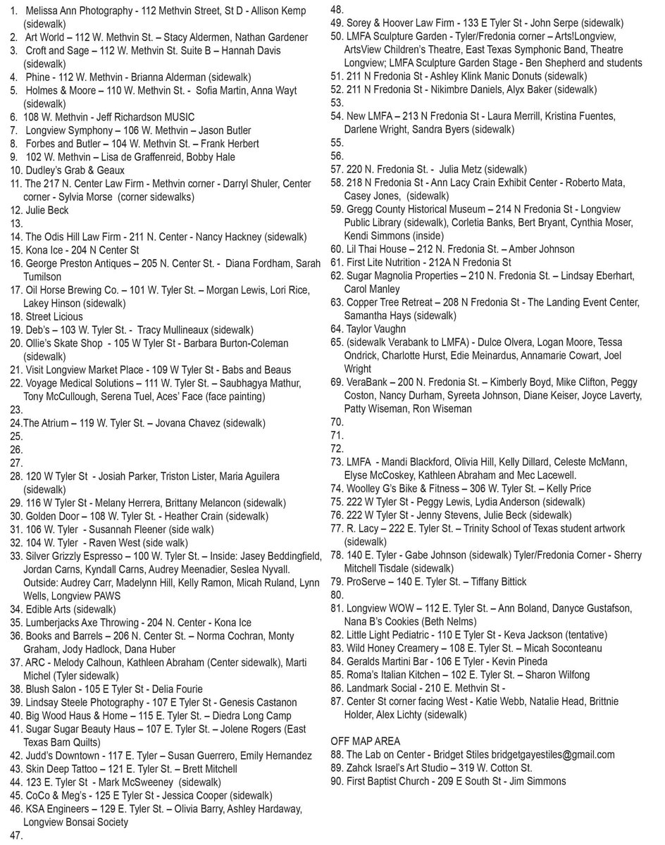 The map is now available for our April 7 ArtWalk! This is our largest ArtWalk in its 14-year history with 140+ artists and musicians participating