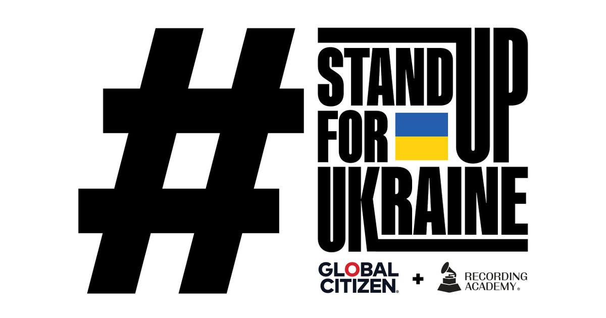 We joined forces with <a href="/GlblCtzn/">Global Citizen ⭕</a> to #StandUpForUkraine. 

Please join us and donate: grm.my/3Kb6uqI #GRAMMYs