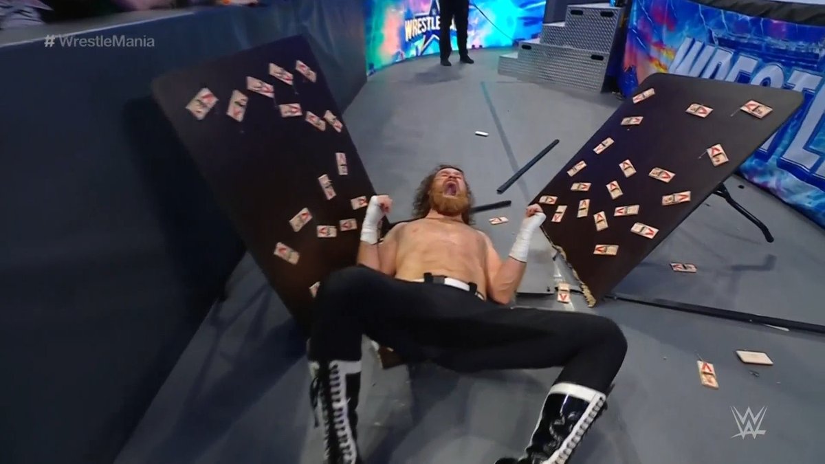 authofwrestling's tweet photo. Cancel the rest of #WrestleMania. We have peaked right here! I am genuinely sports entertained right now. 🔥 https://t.co/VMwws8AXrL