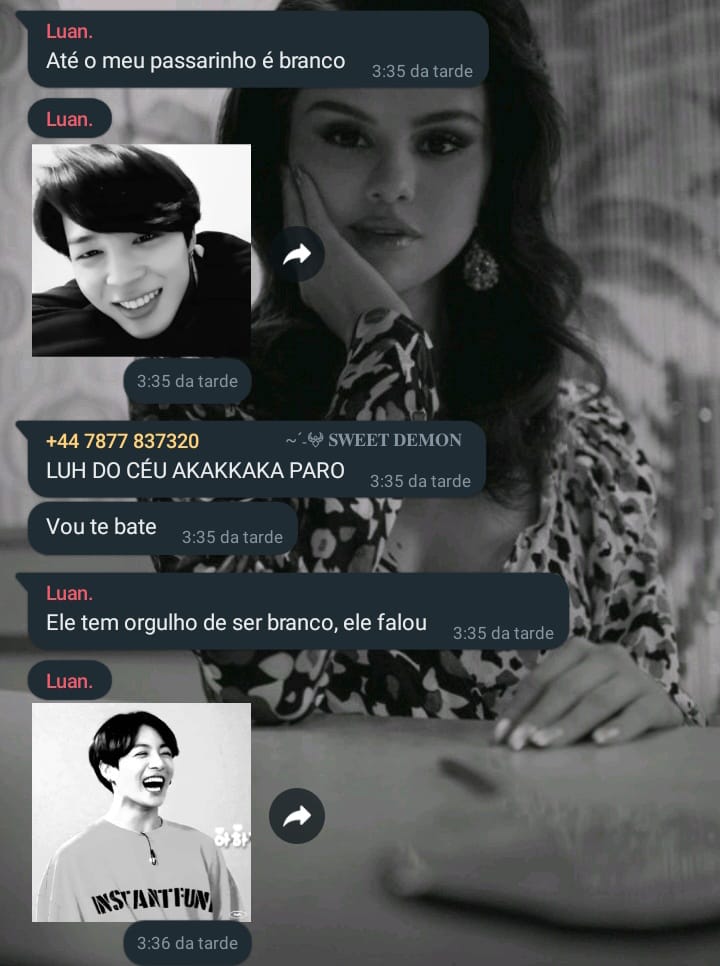 Exposed87622441's tweet photo. Ele fez uma figurinha em forma de deboche, isso é inadmissível. A garota do último print é a melhor amiga dele, ela também o defende. https://t.co/GxCQ2LRb2X