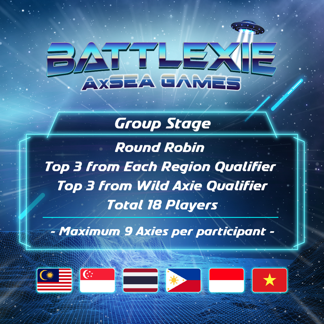 The Official Battlexie: AxSea Games Group Stage Format! 👏

18 trainers will face each other in a series of battles! ⚔️
Good luck to all trainers! ✨

#BattlexieAxSeaGames