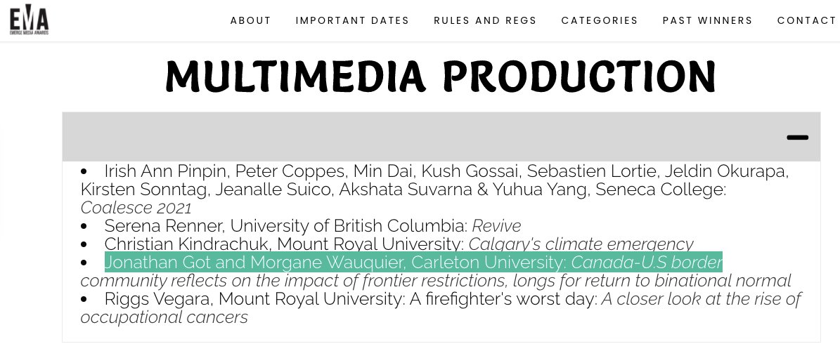 You never know what you get unless you put your name for consideration. With <a href="/morganemsw/">Morgane Wauquier</a> on <a href="/CapitalCurrent/">Capital Current</a> for the <a href="/EmergeAwards/">Emerge Media Awards</a>. Thanks, <a href="/randyboswell/">Randy Boswell</a> for teaching.