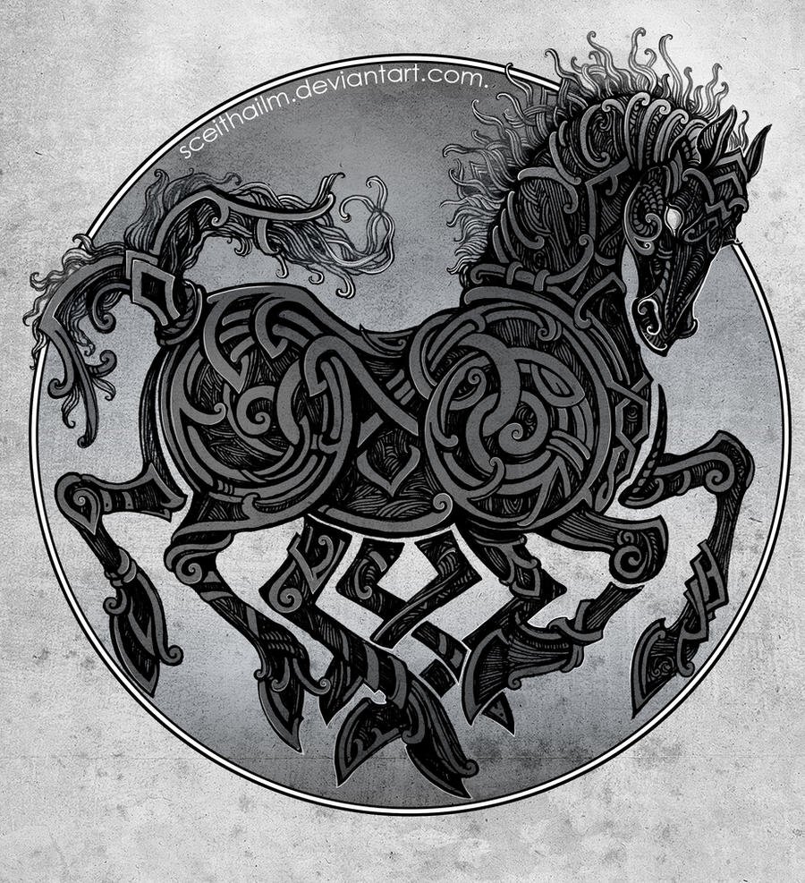 One of the most magnificent steeds in folklore is Sleipnir, Odin's eight-legged horse.