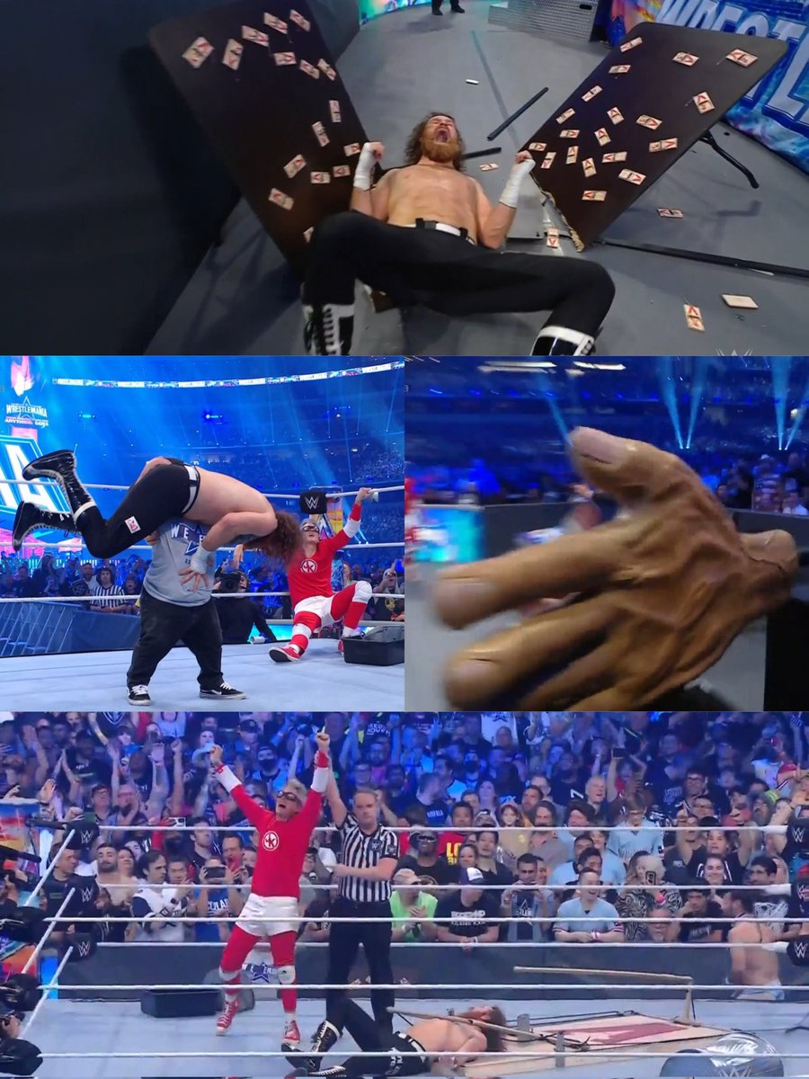 Ulises_RECORD's tweet photo. CUÁNTO DOLOR 😣

Todo lo que sufrió Sami Zayn por culpa de Johnny Knoxville y sus amigos de Jackass.

Al final Johnny cubrio a Zayn sobre una trampa de ratas gigante.

#wrestlemania https://t.co/5PNSZUKZe4