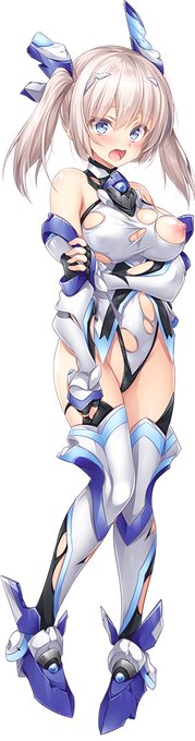 こちらは立ち絵差分。バトルダメージ戦闘スーツと実験スーツ。他にも色々あるのでまた後日、進捗報告します。 