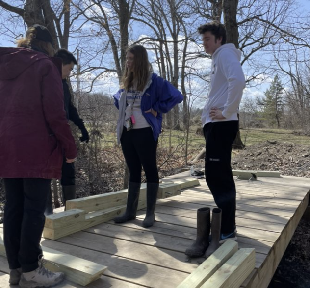 WRMEPICS's tweet photo. ACRE Team went out to the Wetlands today. 🤩🤩 The team was hard at work to build the new railings for the bridge! Here's to some more workdays at the Wetlands to wrap up the semester 👏👏👏. https://t.co/1dgiCPtbJG