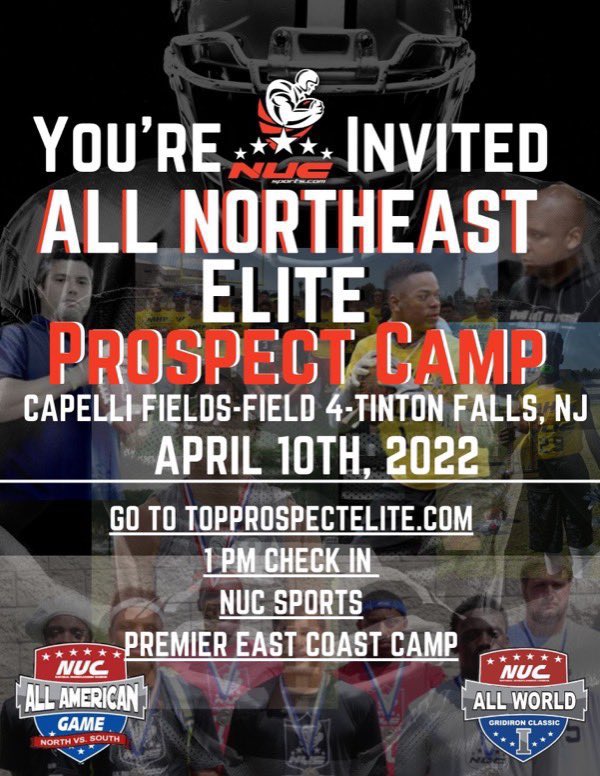 Coach Schuman (@coachschuman) on Twitter photo <a href="/WakeenThomas/">Wakeen "Smiley" Thomas</a> We are inviting you to The NUC Sports All Northeast Camp, which been a staple for prospects since 2005. Under 50 Spots left register today at myfootballcamps.com <a href="/WakeenThomas/">Wakeen "Smiley" Thomas</a> We are inviting you to The NUC Sports All Northeast Camp, which been a staple for prospects since 2005. Under 50 Spots left register today at myfootballcamps.com