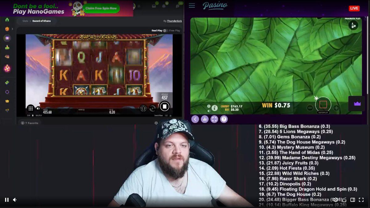 nanogamesio's tweet photo. Streaming https://t.co/BFlBOcNqjw and https://t.co/H863L5OSGd Live!

Bonus Hunt! Watch here: https://t.co/7tuKlKYcBV

 #TwitchStreaming @Rickxrdo @PasinoCom https://t.co/rJJy8Mfz4s