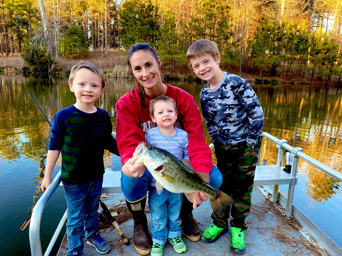 CoachCarthel's tweet photo. The Carthel boys got out fished by momma once again…🤷‍♂️ 

And she caught it on a dadgum Snoopy pole, so I think she’s just showing off now! #SuperMom https://t.co/itEKA1Y06u