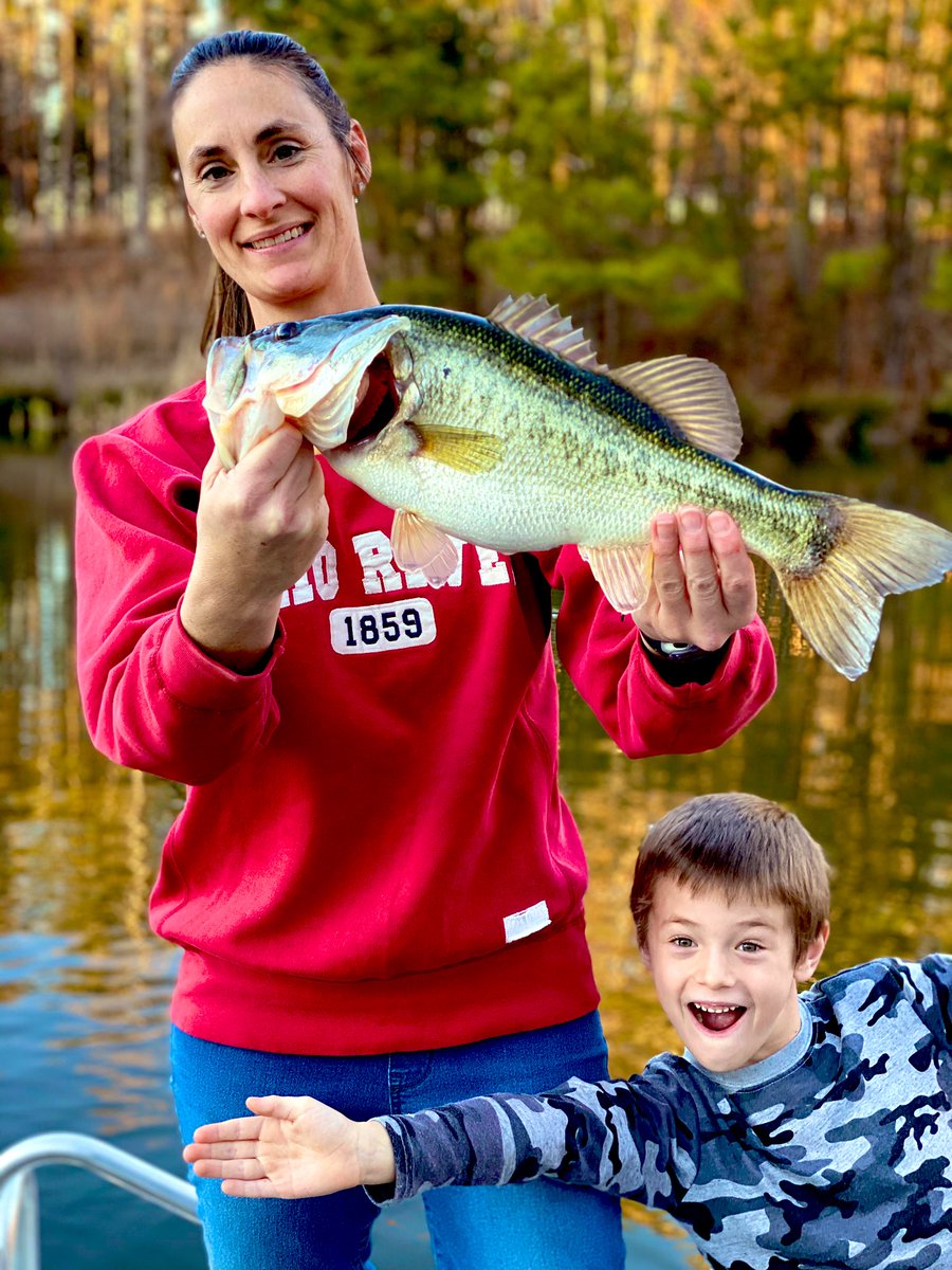 CoachCarthel's tweet photo. The Carthel boys got out fished by momma once again…🤷‍♂️ 

And she caught it on a dadgum Snoopy pole, so I think she’s just showing off now! #SuperMom https://t.co/itEKA1Y06u