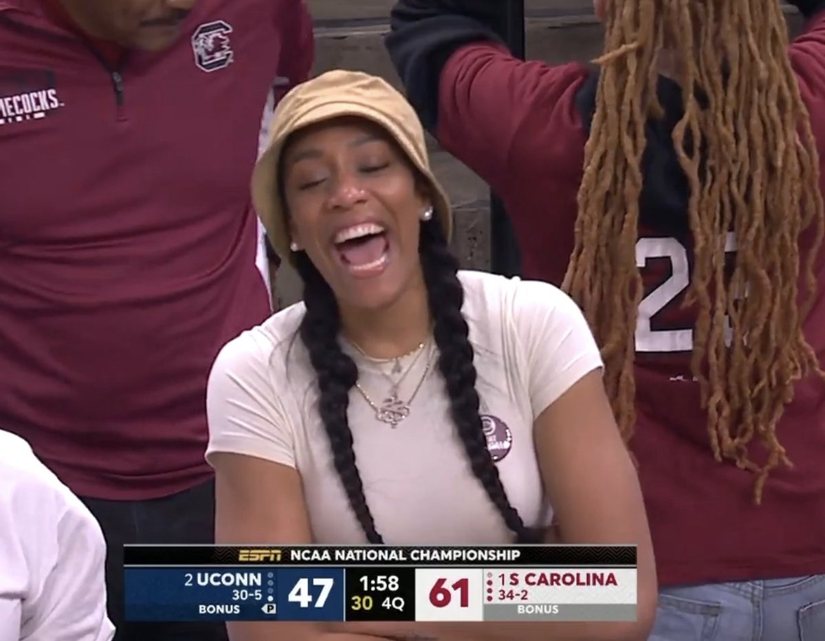 BleacherReport's tweet photo. A’ja Wilson’s ready to see her Gamecocks win a title 🏆 https://t.co/dBw2U7Gf0w