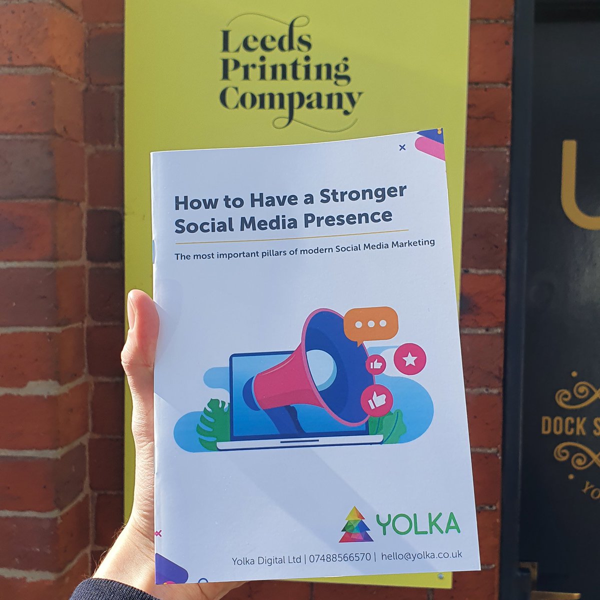 YolkaDigital's tweet photo. Today we received our brochures 🗞from @LeedsPrintingCo which we've created to help small and medium businesses better understand social media marketing 📲

#instagrammarketingtips #socialmediamanagers #socialmediastrategies #leedsbusiness https://t.co/2D7ATKpaVI