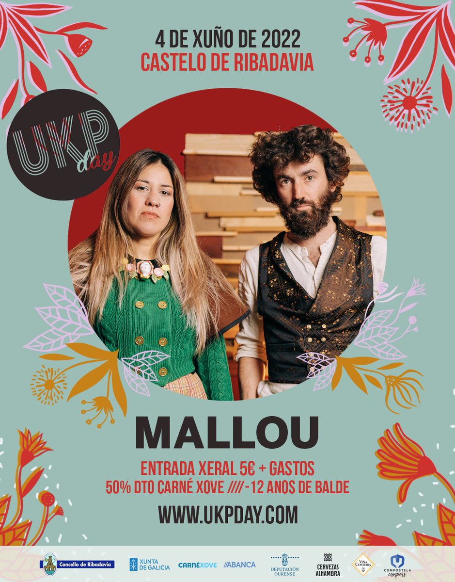🌈MALLOU // 4 DE XUÑO // UKP DAY 
🎟ENTRADAS: woutick.es/.../entradas-u…

<a href="/CRibadavia/">Concello Ribadavia</a> <a href="/xuventude/">Xuventude</a> <a href="/Alhambra_Es/">Cervezas Alhambra</a> <a href="/costeira_es/">Viña Costeira</a> <a href="/composcampers/">CompostelaCampers</a> 

#ukpday #festival #ukelele #ribadavia #xuño #ribeiro #castelo #momentosalhambra #carnéxove