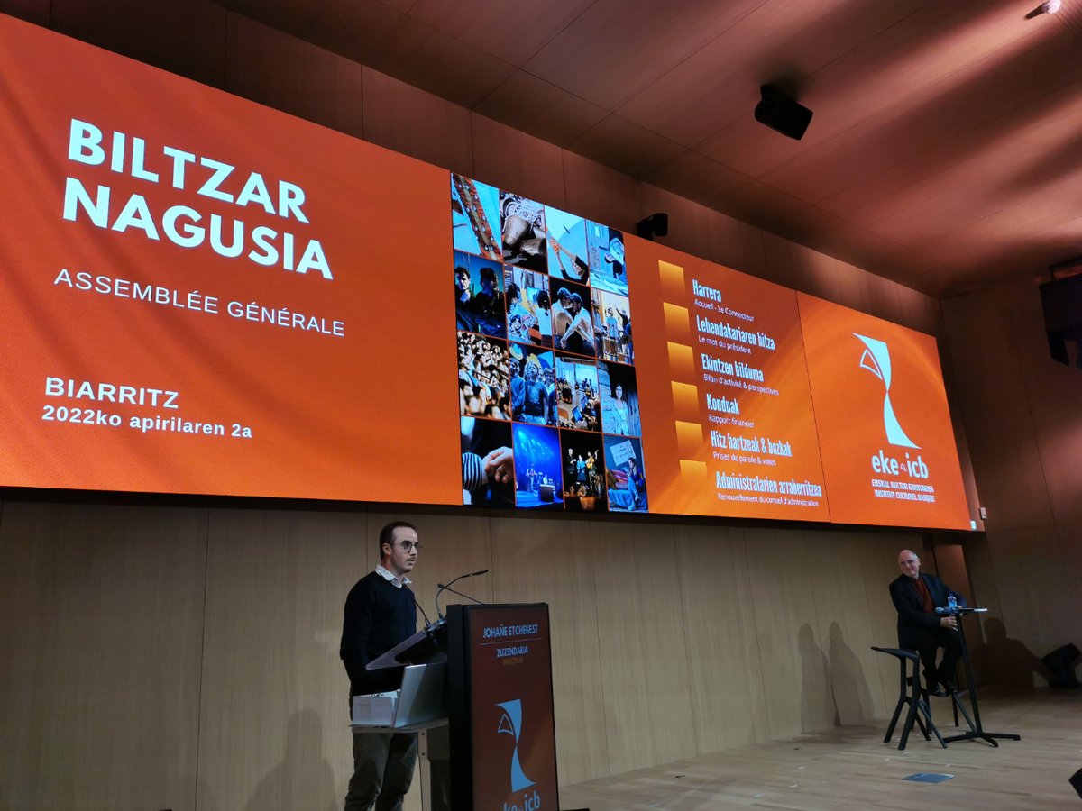 icb_info's tweet photo. L'assemblée générale 2022 de l'ICB s'est déroulée samedi dernier au @LeconnecteurBTZ. Le rapport d'activité et les comptes 2021 y ont été approuvés et les membres du collège des acteurs culturels renouvellés
ℹ️ https://t.co/YQcp4KMZYW
#euskara #basque #culturebasque #paysbasque https://t.co/2uQBUo3iNt