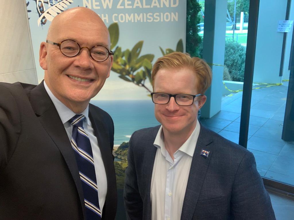 NZAustralia's tweet photo. Former New Zealand 🇳🇿 High Commissioner to Australia 🇦🇺 &amp; current Chief Executive &amp; Secretary of @MFATNZ Chris Seed returned to Canberra last week and met with our High Commission team along with AUS Divisional Manager Dawn Bennet. https://t.co/t4KhmoXHrF