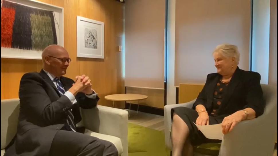 NZAustralia's tweet photo. Former New Zealand 🇳🇿 High Commissioner to Australia 🇦🇺 &amp; current Chief Executive &amp; Secretary of @MFATNZ Chris Seed returned to Canberra last week and met with our High Commission team along with AUS Divisional Manager Dawn Bennet. https://t.co/t4KhmoXHrF