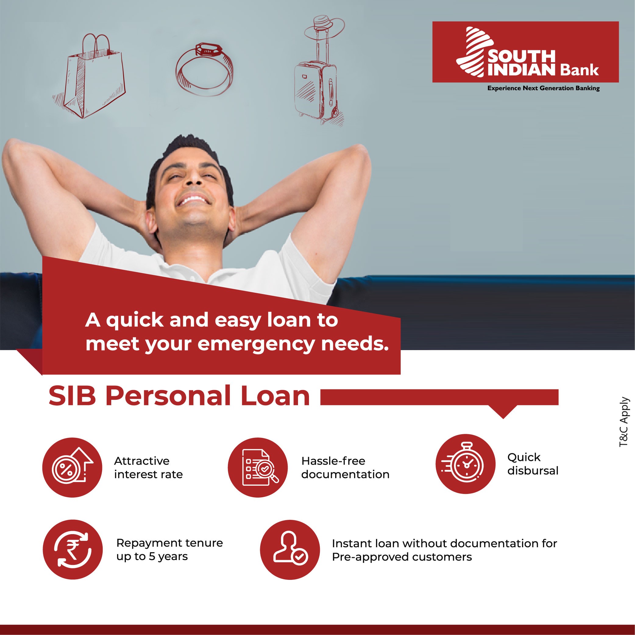 South Indian Bank on X: "Get personal loan from South Indian Bank at an  attractive interest rate. To apply click https://t.co/1Oe4CLWAaO. T&C  apply. #sib #southindianbank #bankonus #personalloan #personalloans  https://t.co/xFcUx4Ii2S" / X