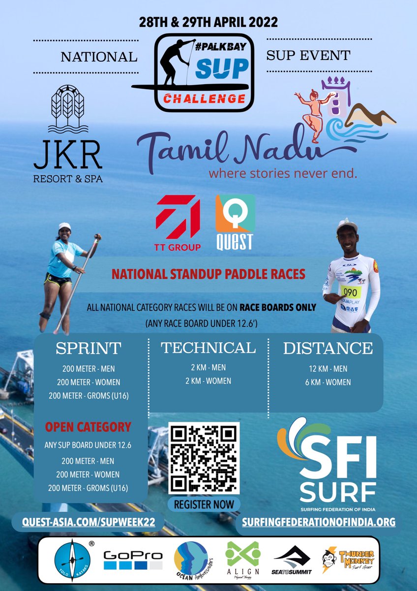 sfisurfing's tweet photo. The #palkbay #SUP Challenge, our next National #StandUpPaddle #Championship in #Rameswaram is here. Register now (link in bio) to participate on the 28th & 29th of April 2022. #surfingsfi #palkbaysupchallenge #supweek22 #rameswaeamsupweek #lifeinthedeepsouth #goproindia #goproin https://t.co/21OnWWEo79
