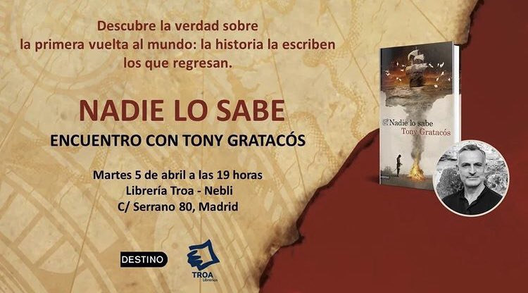 Librería Neblí 📚 (@neblitroa) on Twitter photo 🚨Mañana tenemos a <a href="/tgratacos/">tony gratacós</a> presentando su último #libro ‘Nadie lo sabe’ (<a href="/EdDestino/">Ediciones Destino</a>) en #Neblí 🚨
¡Os esperamos a las 19h en nuestra librería para pasar, seguro, un rato estupendo! 🥳📚 🚨Mañana tenemos a <a href="/tgratacos/">tony gratacós</a> presentando su último #libro ‘Nadie lo sabe’ (<a href="/EdDestino/">Ediciones Destino</a>) en #Neblí 🚨
¡Os esperamos a las 19h en nuestra librería para pasar, seguro, un rato estupendo! 🥳📚