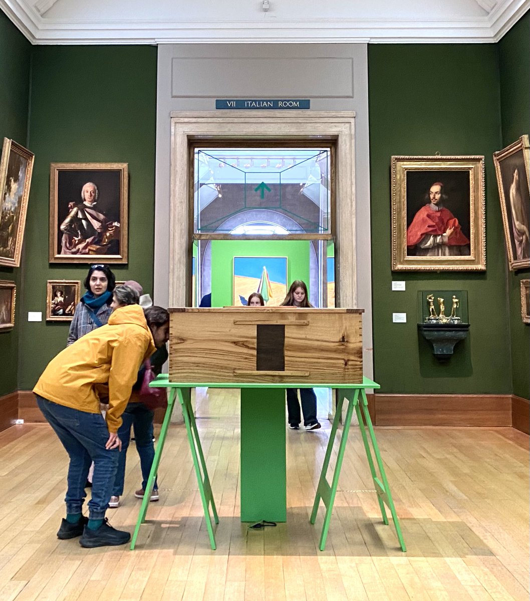 MikeJamieson4's tweet photo. Much to see at #HockneysEye exhibition @FitzMuseum_UK. A rave of colour, provocative encounters with historic paintings + picture making using pre-photographic devices makes for an intriguing & immersive experience. #eyeballing #Cambridge https://t.co/UIS5PSWplP